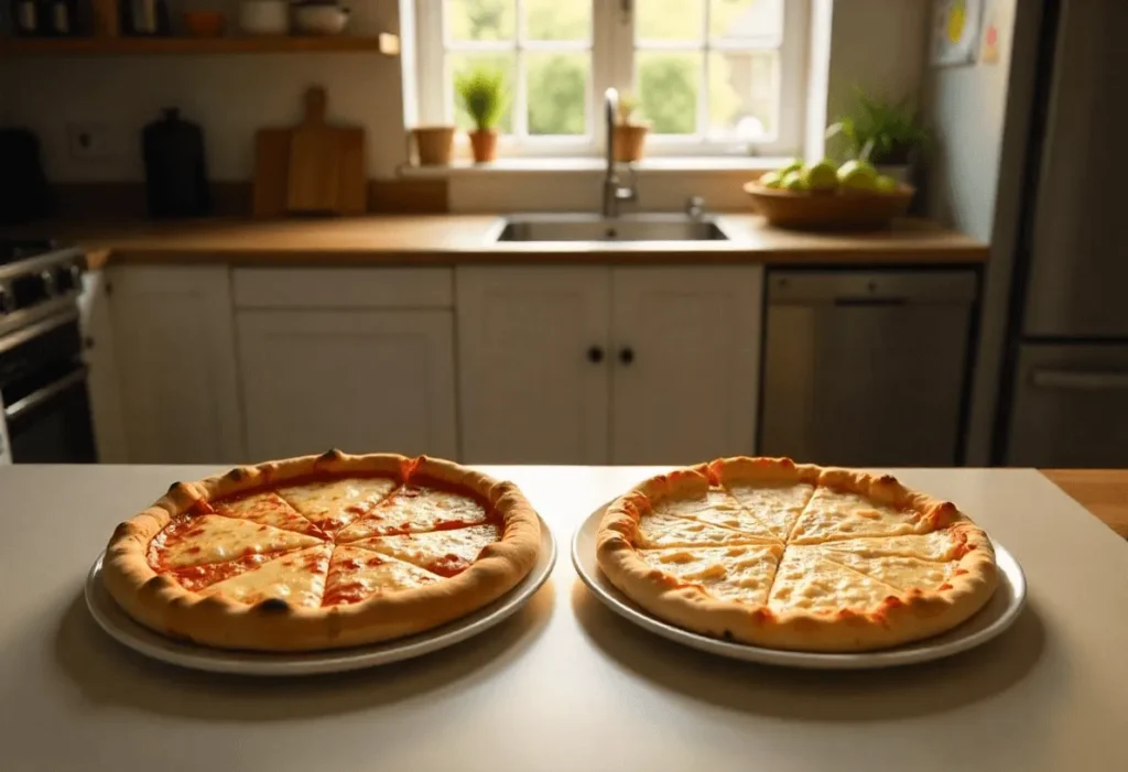 Comparison of carbs in cauliflower pizza crust vs regular pizza crust.