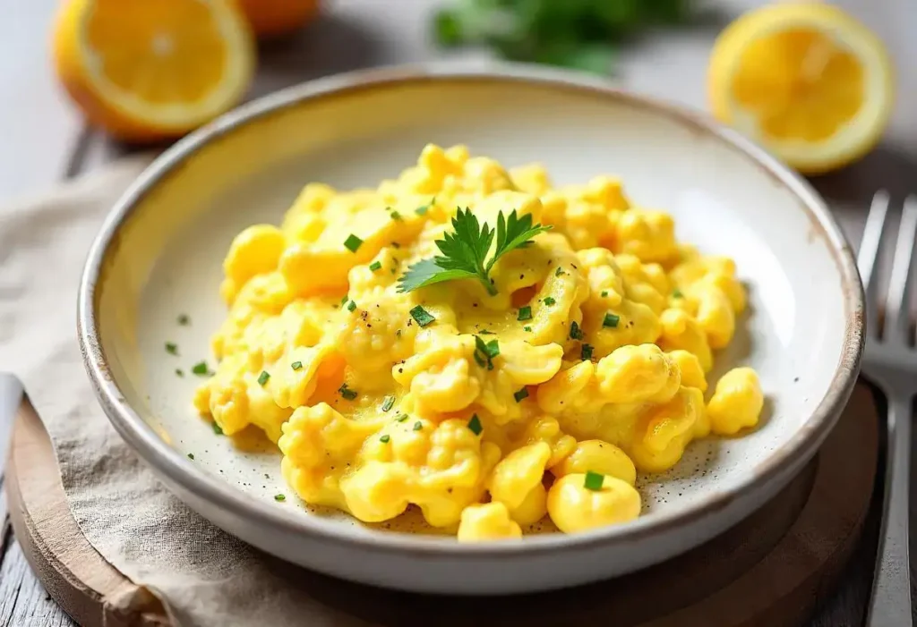 Step-by-step guide to making low histamine scrambled eggs.